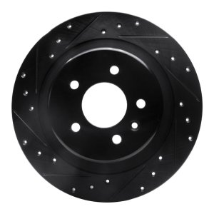 Buick Envision Brake Rotor (1) - Rear Left - R1 Concepts - Drilled & Slotted - Black - `16-`18